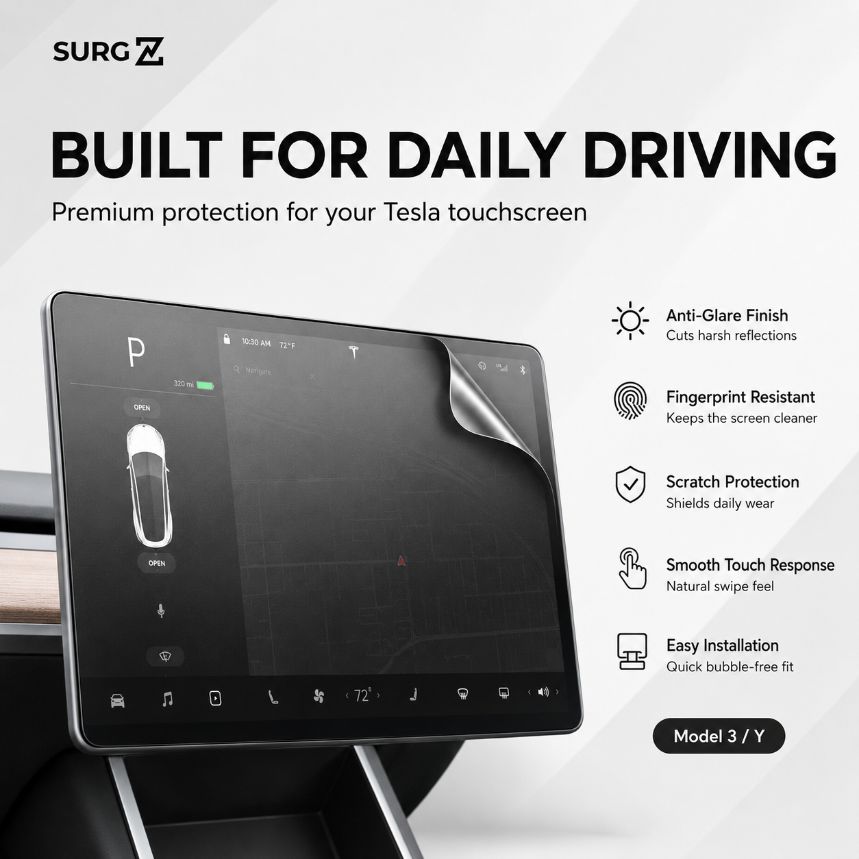 Tesla Matte Screen Protector for Model 3 & Model Y